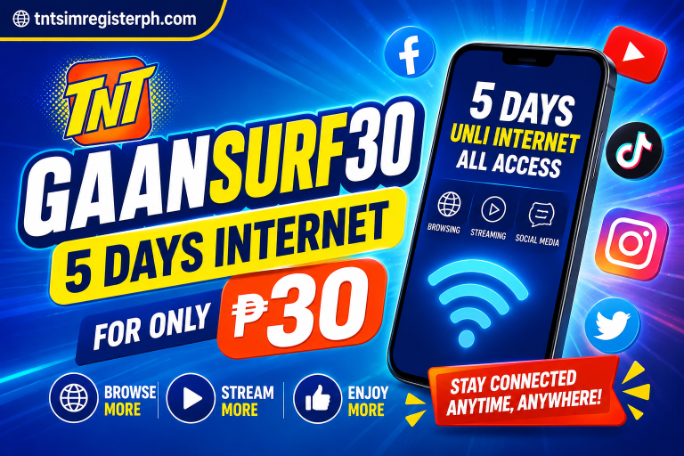 TNT GaanSurf30 Promo 5 Days Internet for Only ₱30 (2026 Guide)